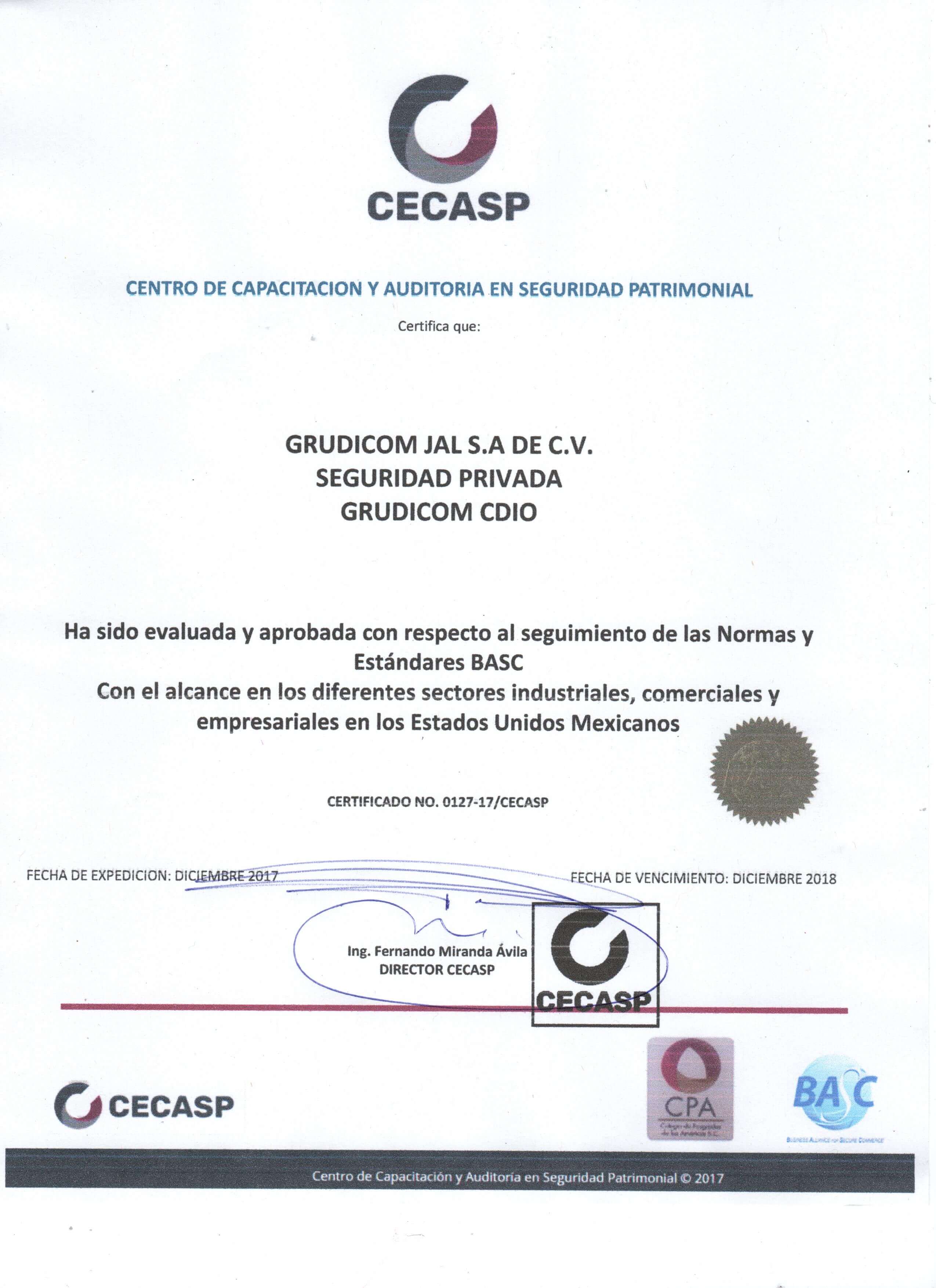 Certificaciones CECASP